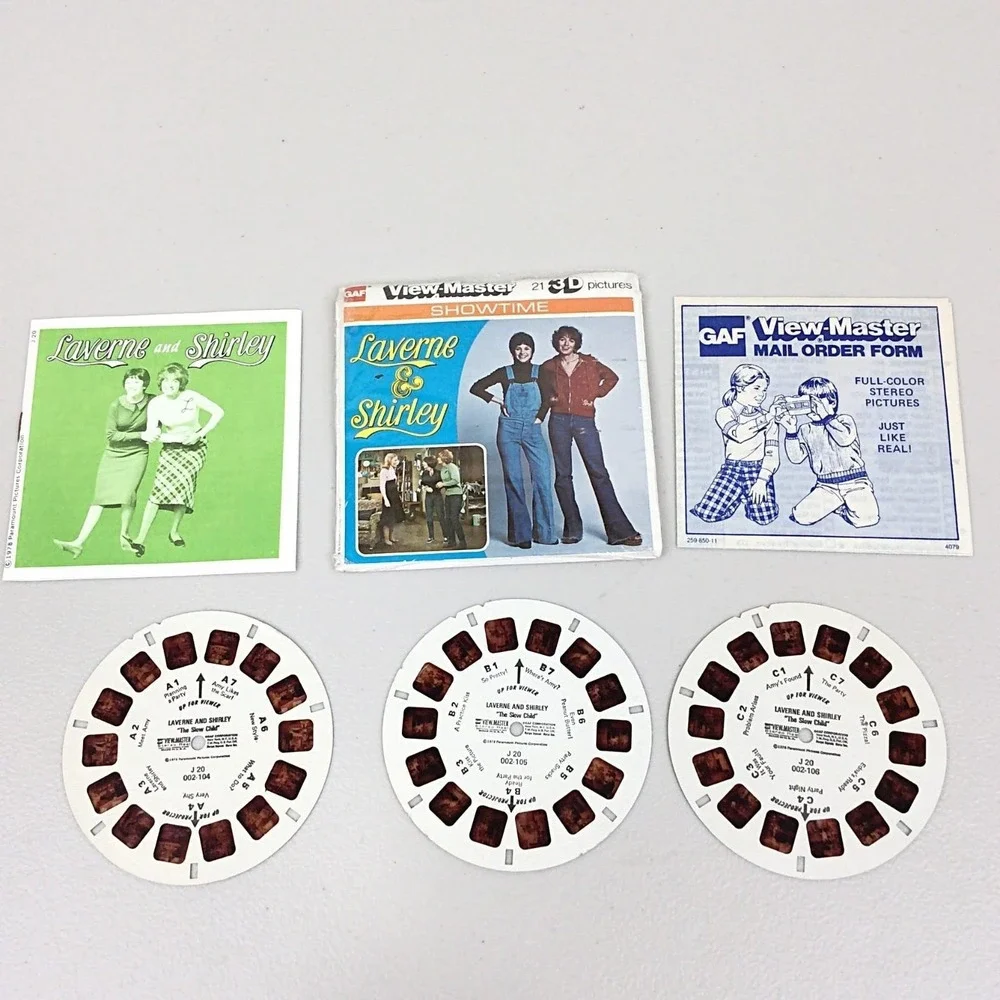 Vintage 1978 GAF View Master Laverne & Shirley J20 Showtime 3 Reel Set